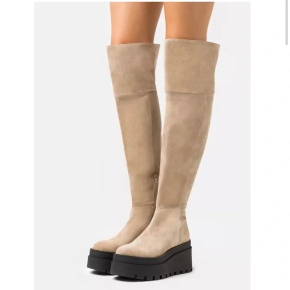 Free People London Calling Wedge Over The Knee Boots - Picture 3 of 6